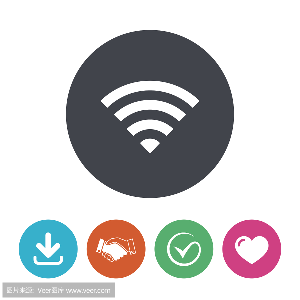 無線信號(hào)。wi - fi的象征。無線網(wǎng)絡(luò)