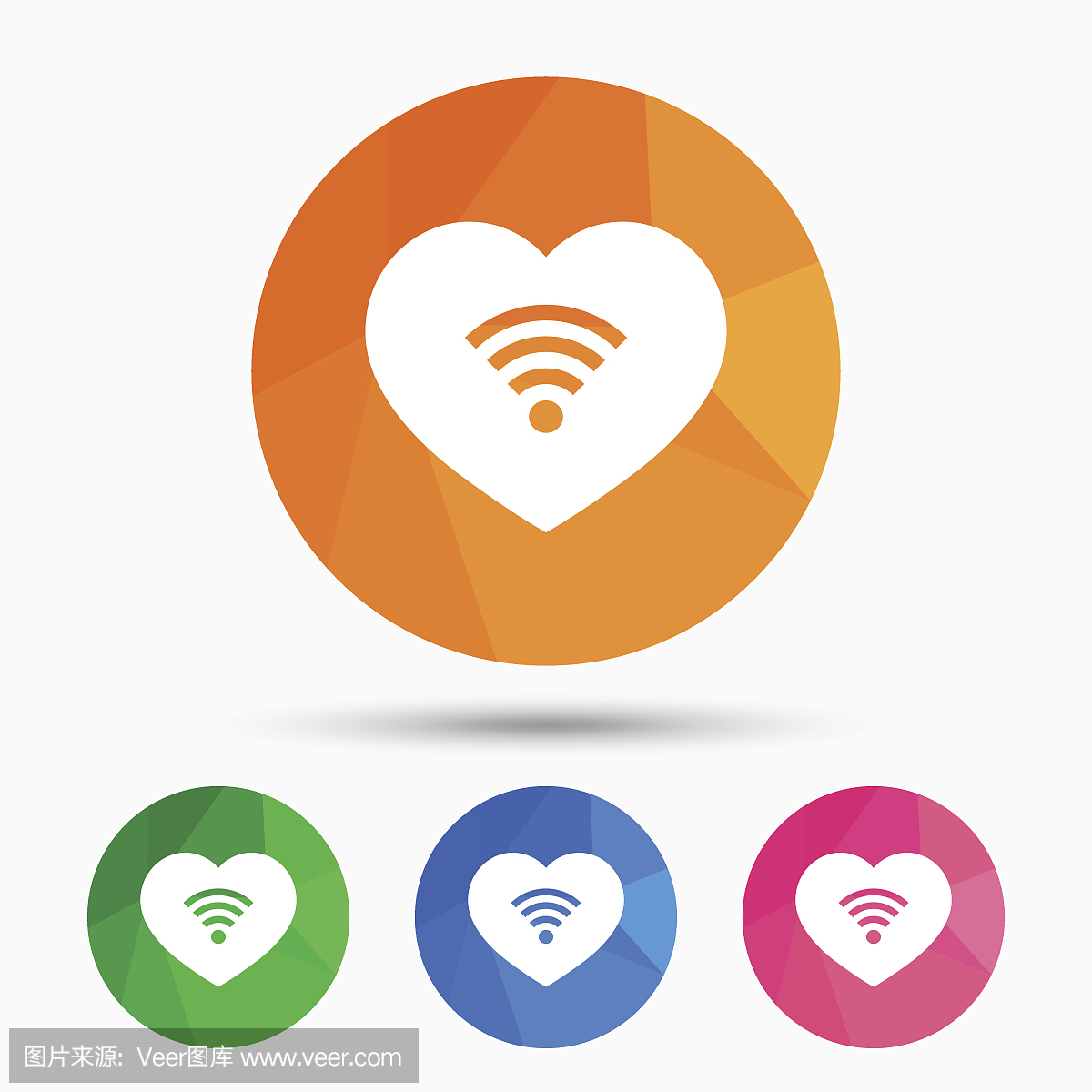 愛Wifi信號。wi - fi的象征。無線網絡。